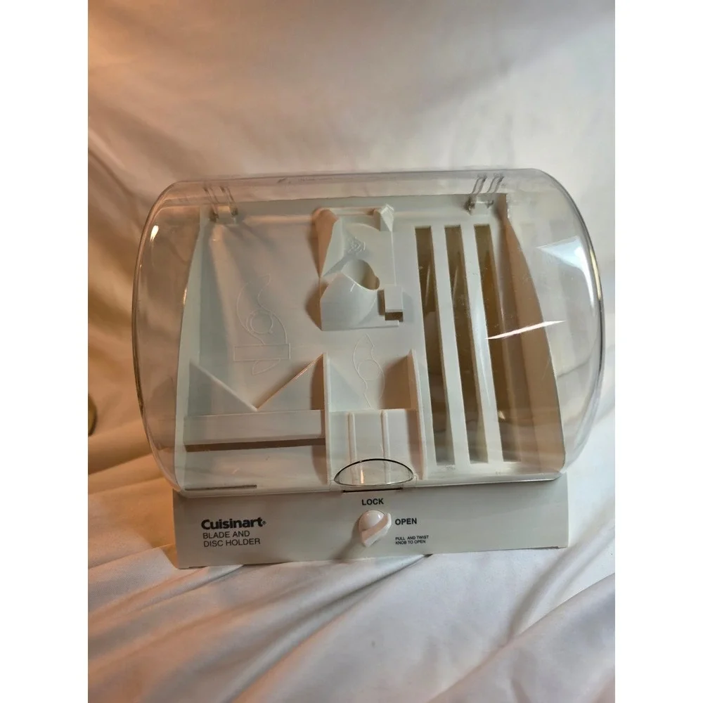 Cuisinart Blade and Disc Holder Model BDH-2 White Storage Case with Clear Lid